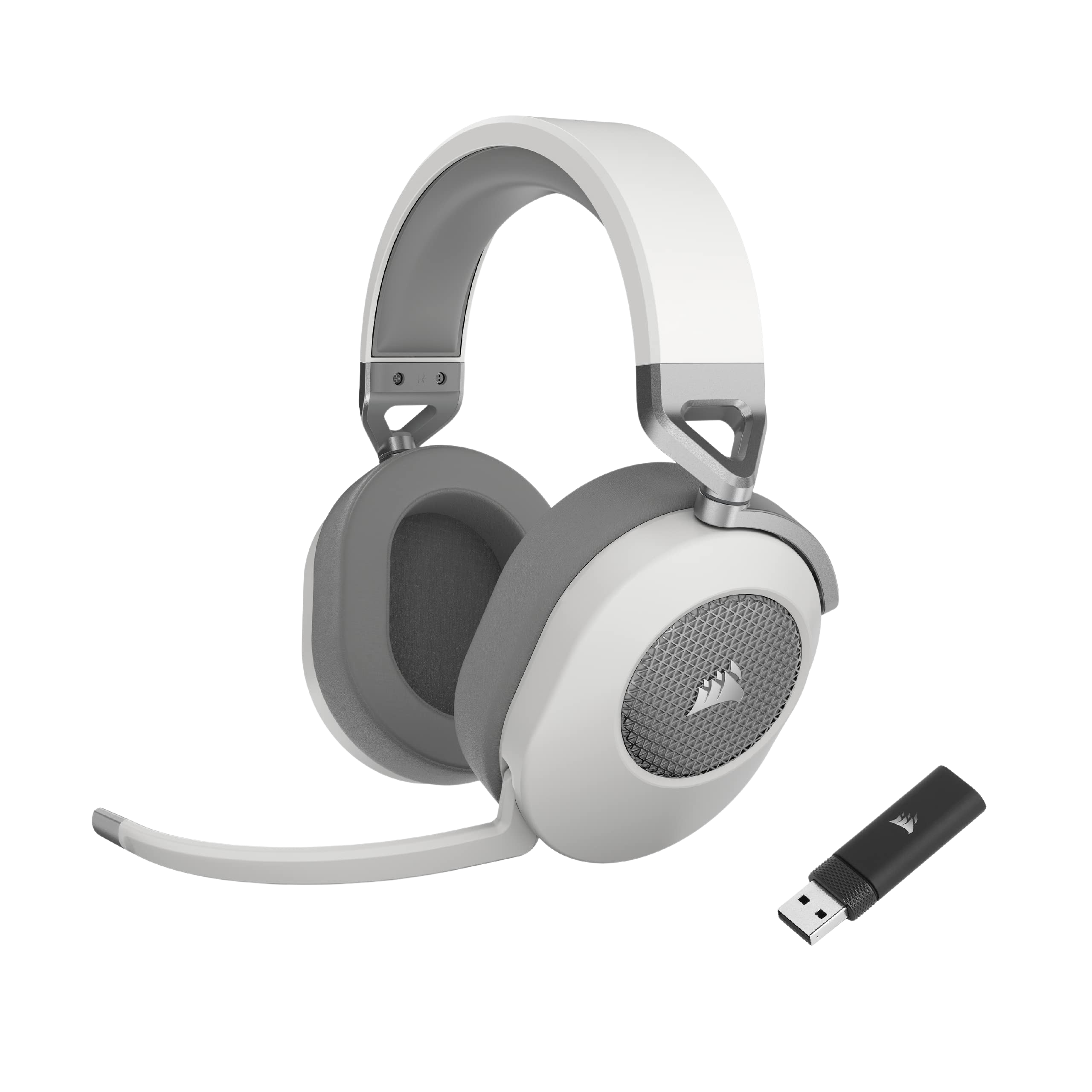 Headset corsair hs65 inalambricos 2.4ghz y bluetooth dolby 7.1 hasta 24h pc mac ps4 ps5 ca-9011286-na2 blanco gris
