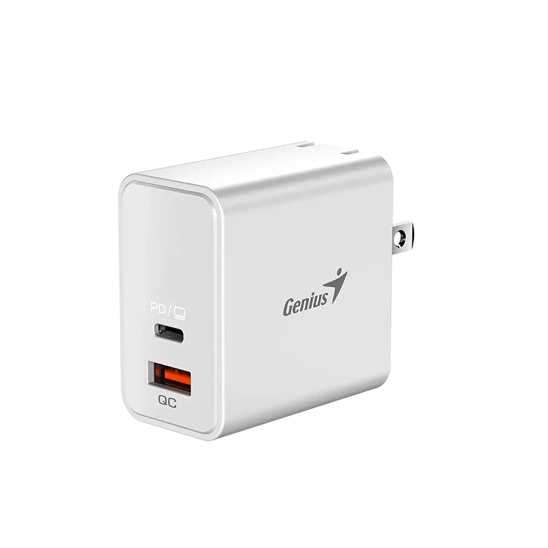 Cubo de carga genius 65w doble salida usb pd-65ac us blanco