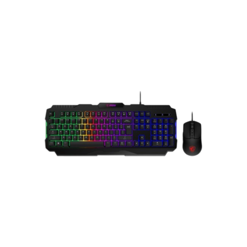 Kit teclado y mouse usb msi forge gk100  backlight rainbow